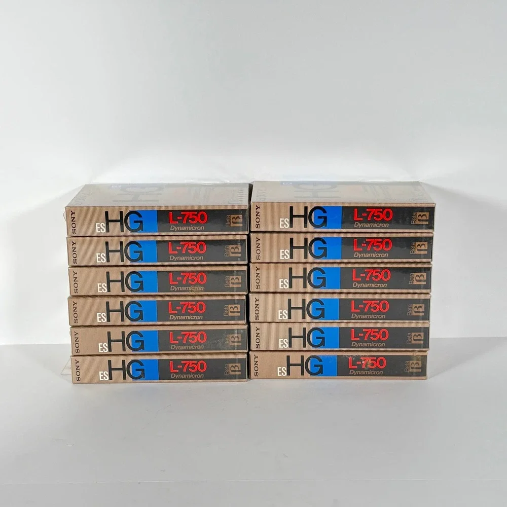 SONY HG‎ L-750 ES Dynamicron Beta Video Cassettes Tape Lot Sealed 12 tapes